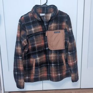 Columbia Plaid Sherpa Pullover